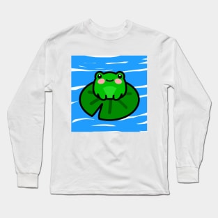 Cute Frog in The Pond Long Sleeve T-Shirt